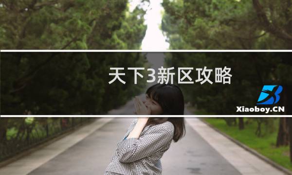 天下3新区攻略