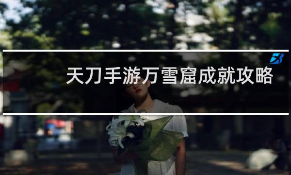 天刀手游万雪窟成就攻略