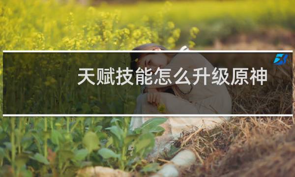 天赋技能怎么升级原神