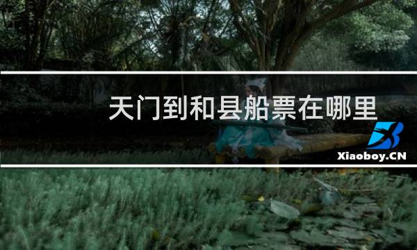 天门到和县船票在哪里