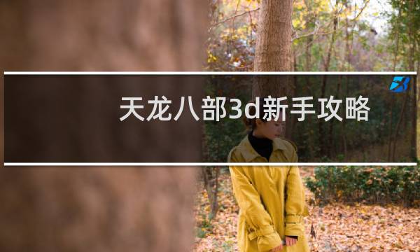 天龙八部3d新手攻略