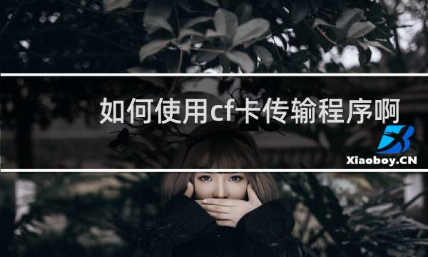如何使用cf卡传输程序啊