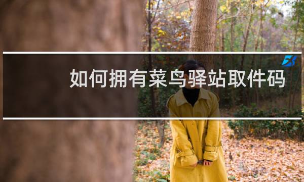 如何拥有菜鸟驿站取件码