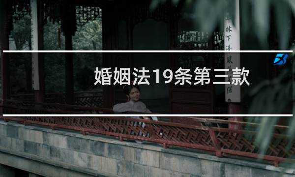 婚姻法19条第三款