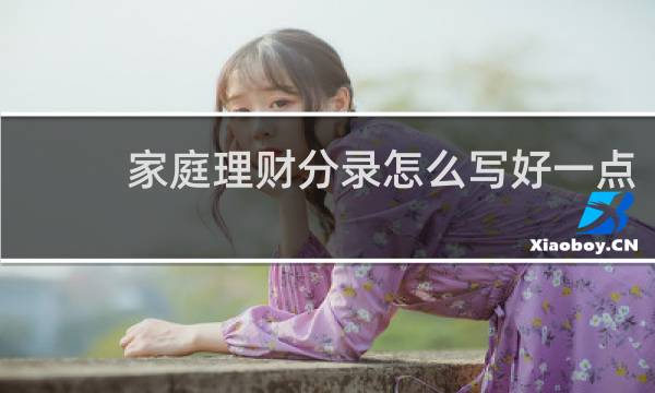 家庭理财分录怎么写好一点