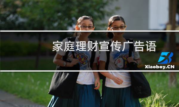家庭理财宣传广告语