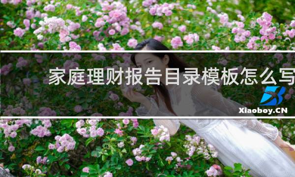 家庭理财报告目录模板怎么写