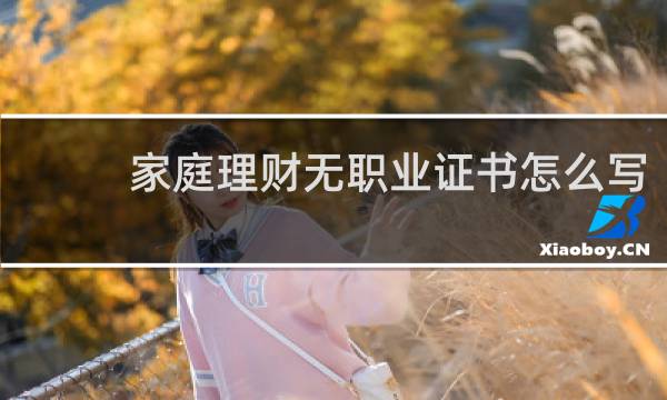 家庭理财无职业证书怎么写