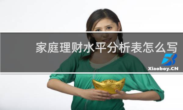 家庭理财水平分析表怎么写