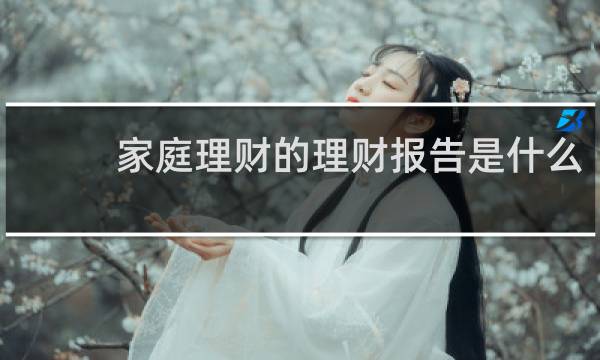 家庭理财的理财报告是什么