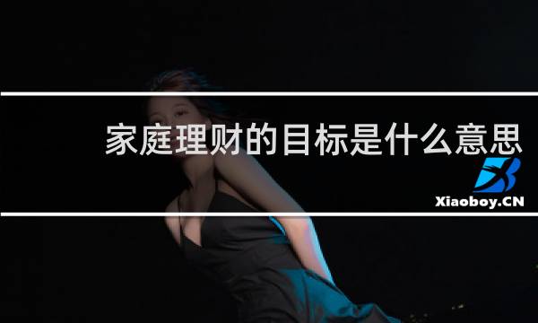 家庭理财的目标是什么意思