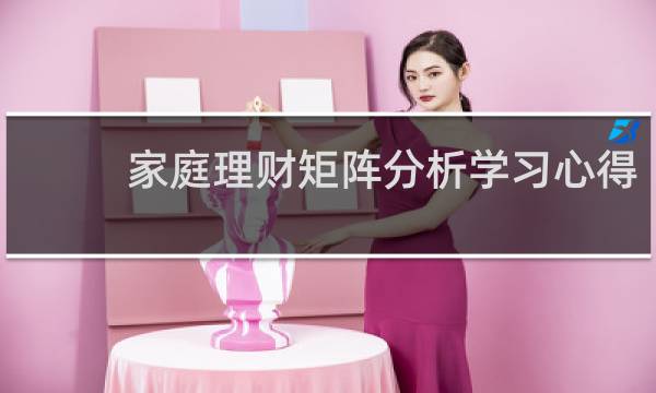 家庭理财矩阵分析学习心得
