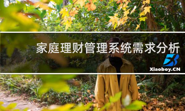家庭理财管理系统需求分析