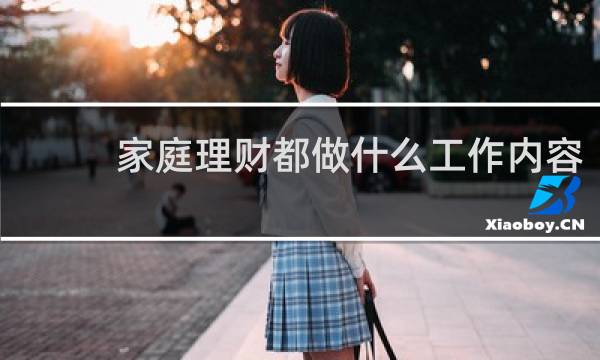 家庭理财都做什么工作内容