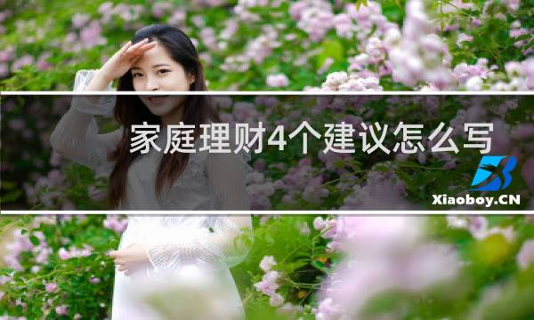 家庭理财4个建议怎么写