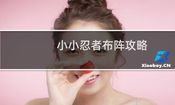 小小忍者布阵攻略