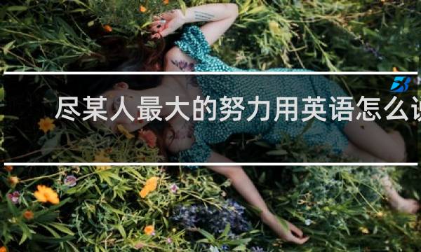 尽某人最大的努力用英语怎么说