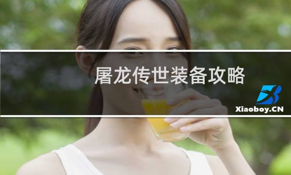 屠龙传世装备攻略