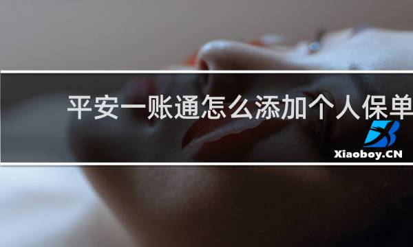 平安一账通怎么添加个人保单