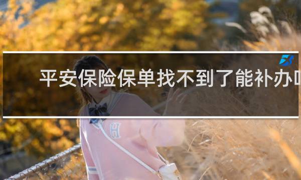 平安保险保单找不到了能补办吗