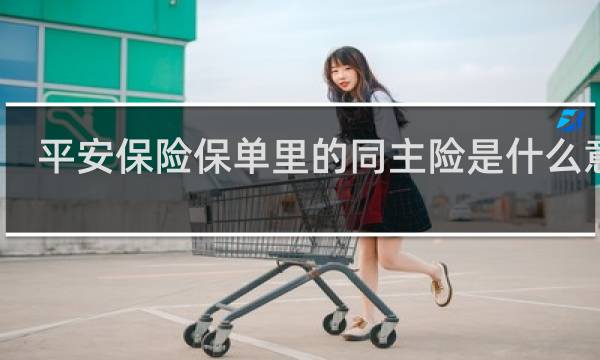 平安保险保单里的同主险是什么意思
