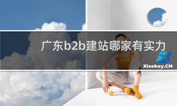 广东b2b建站哪家有实力