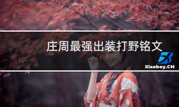 庄周最强出装打野铭文