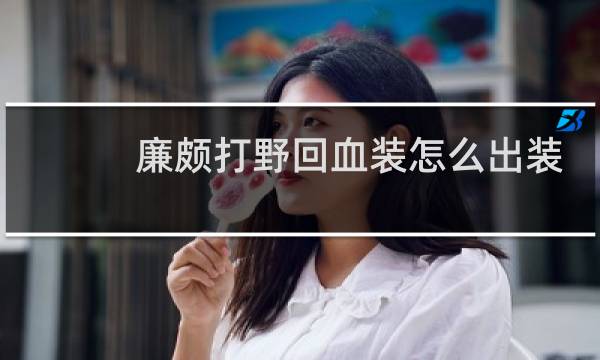 廉颇打野回血装怎么出装