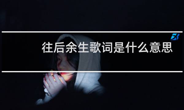 往后余生歌词是什么意思