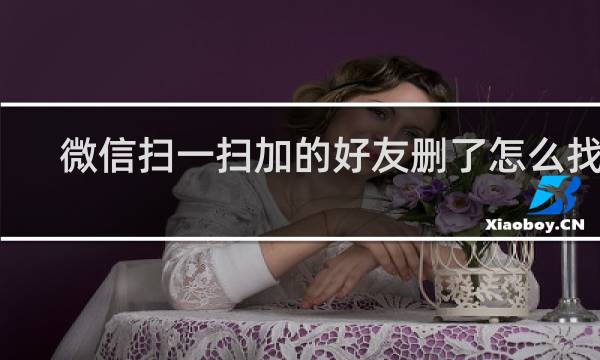 微信扫一扫加的好友删了怎么找回