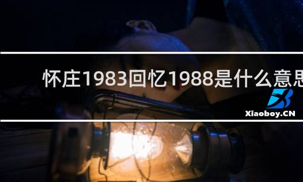 怀庄1983回忆1988是什么意思
