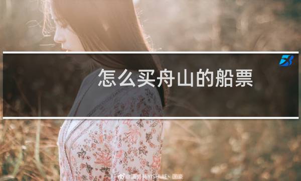 怎么买舟山的船票