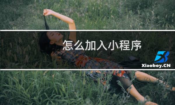 怎么加入小程序