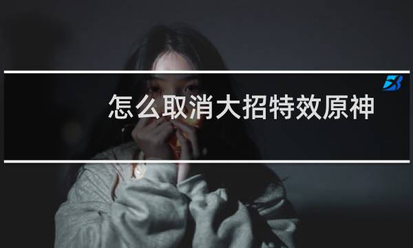 怎么取消大招特效原神