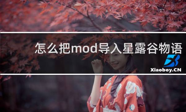 怎么把mod导入星露谷物语