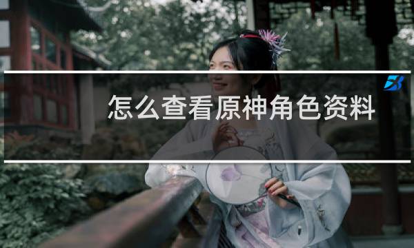 怎么查看原神角色资料