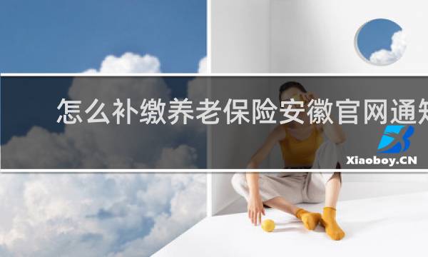怎么补缴养老保险安徽官网通知