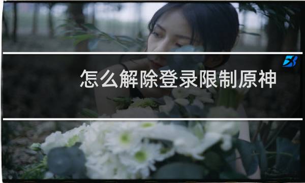 怎么解除登录限制原神