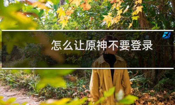 怎么让原神不要登录