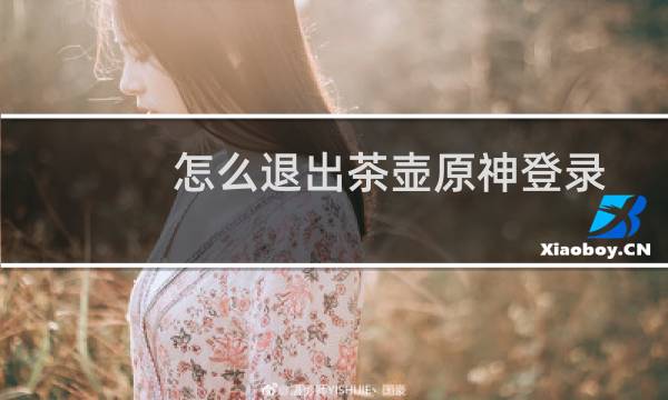 怎么退出茶壶原神登录