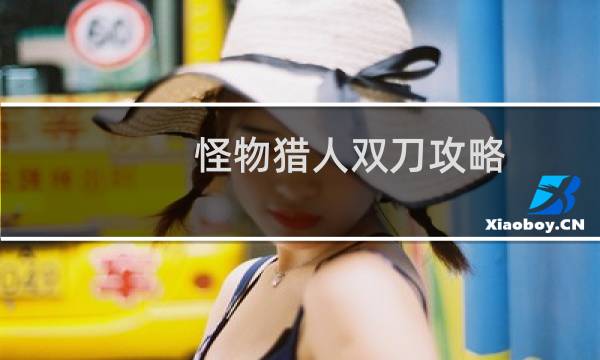 怪物猎人双刀攻略