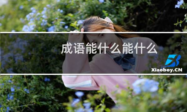 成语能什么能什么