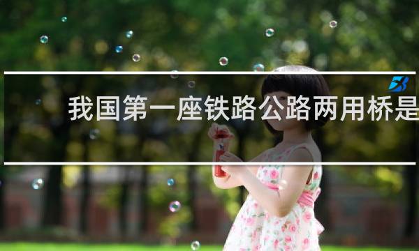 我国第一座铁路公路两用桥是