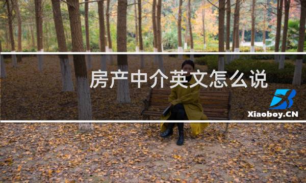 房产中介英文怎么说