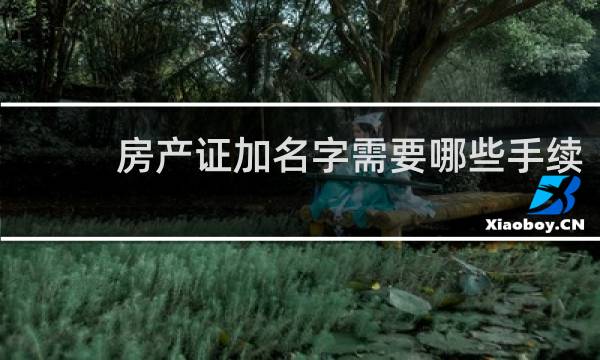 房产证加名字需要哪些手续