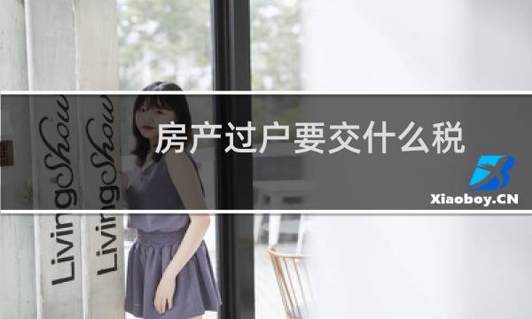 房产过户要交什么税