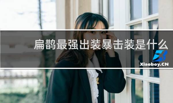 扁鹊最强出装暴击装是什么