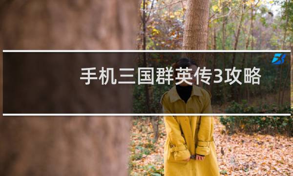 手机三国群英传3攻略