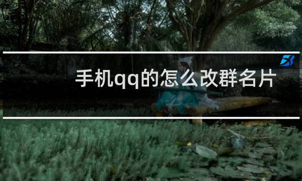 手机qq的怎么改群名片