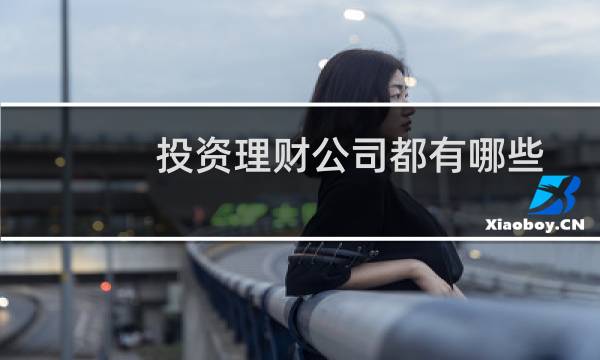 投资理财公司都有哪些